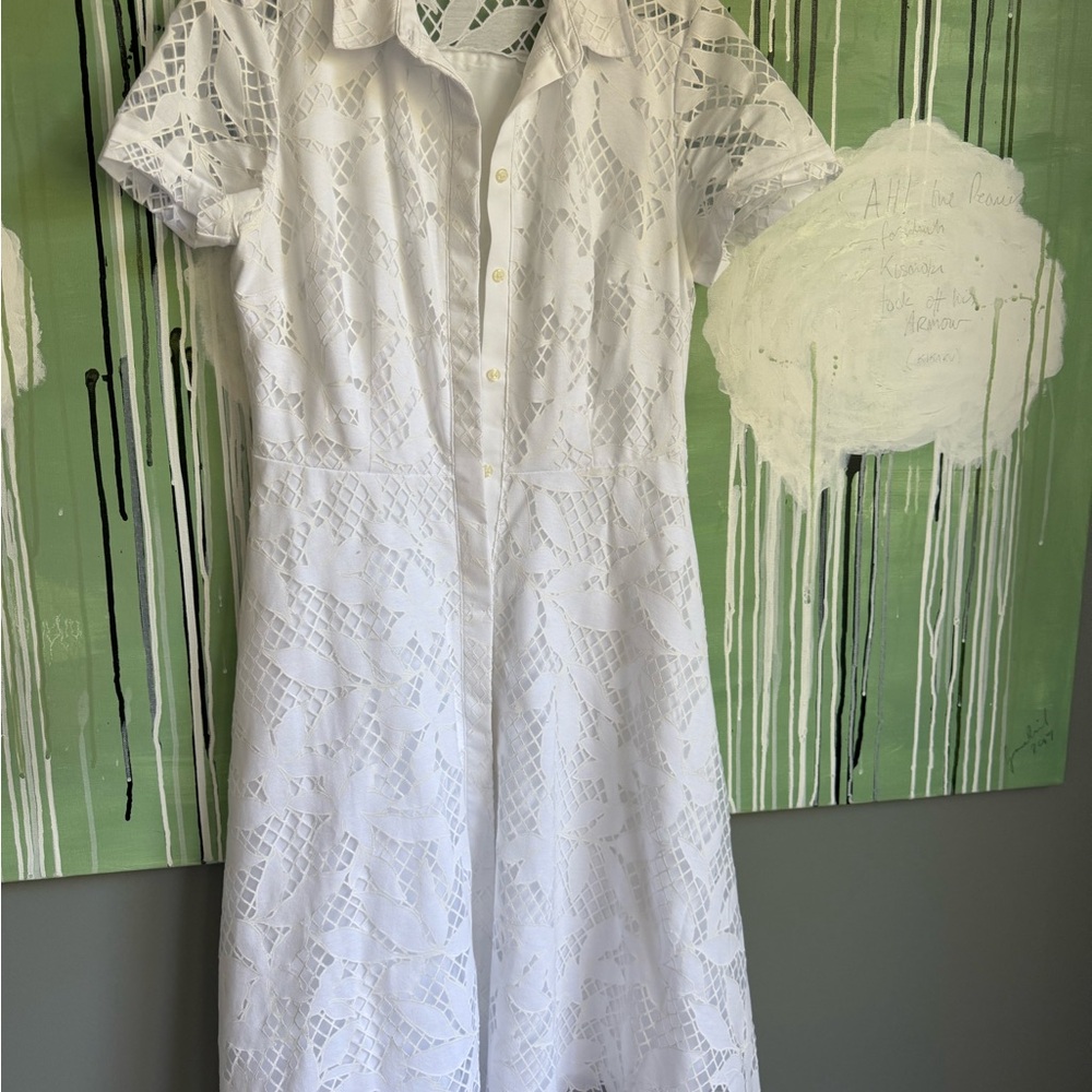 Ann Taylor White Lace Midi Dress
